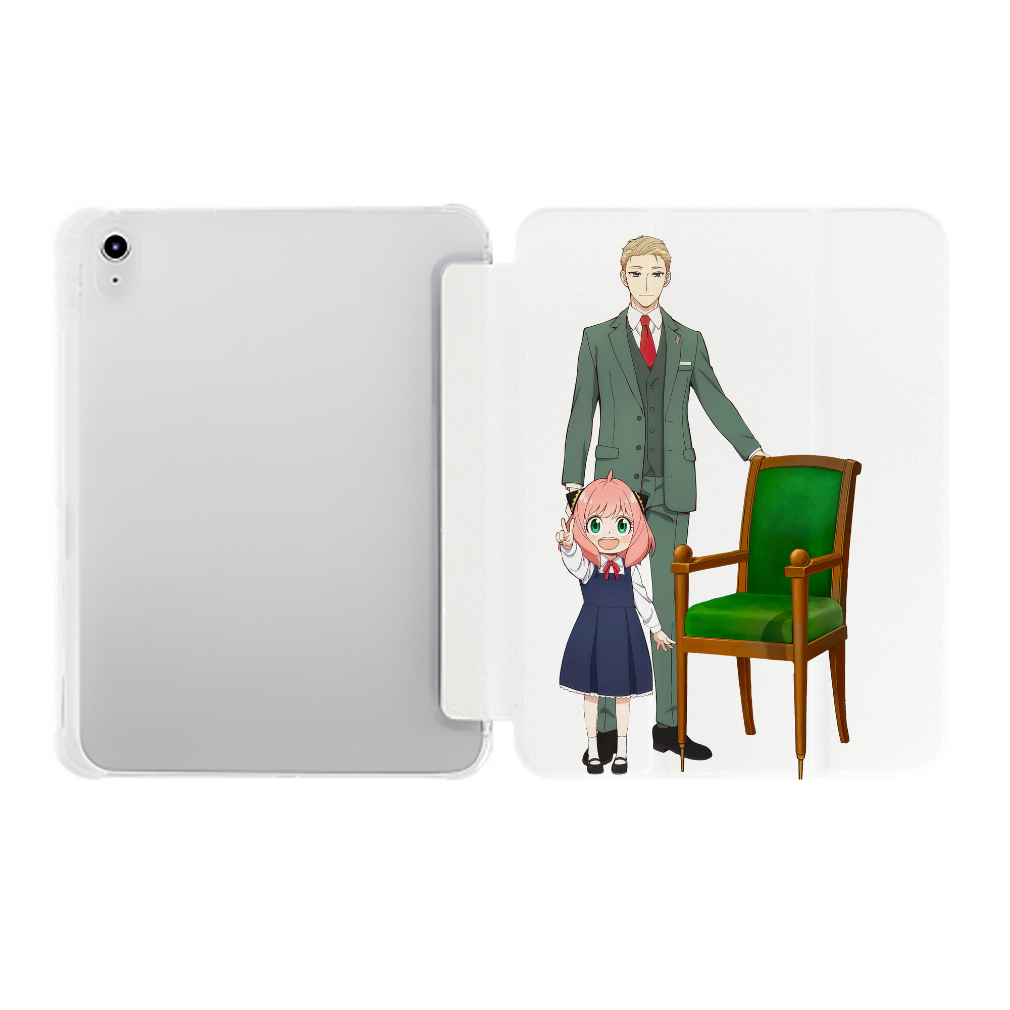 （画像用） SPY×FAMILY间谍家家酒 IPad ケース ペン収納付き 三つ折りスタンド PUレザー×シリコン 対応機種9.5/10.5/10.9インチ